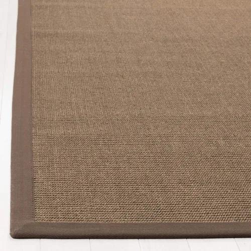 Vista 43 de Alfombra de sisal Safavieh, de color maíz y negro, tejida a mano, de la colección de fibras naturales; 5 x 8 pulgadas, NF441A, Tela, Gris / Gris
