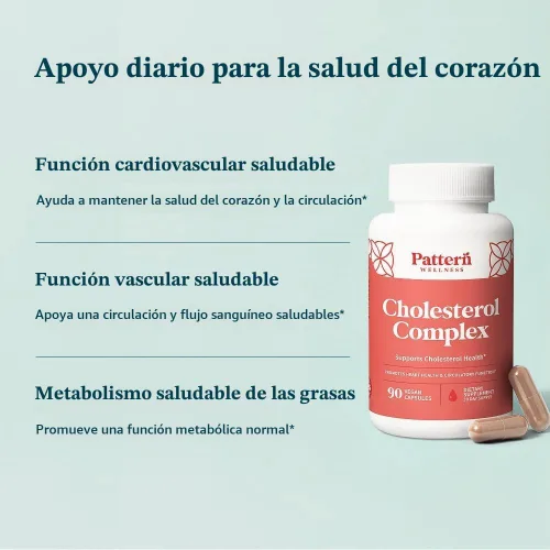 Vista 3 de Suplemento Complejo de Colesterol Pattern Wellness - 90 Cápsulas Veganas