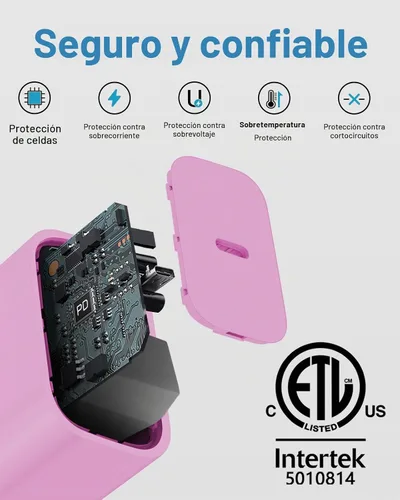 Vista 4 de CXX 20W Fast Charger for iPhone 14/13/12 [3-Pack, MFi Certified] Pink