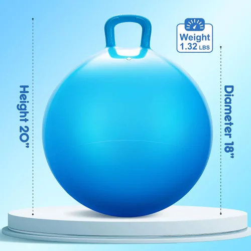 Vista 3 de PlayZap Pelotas Saltarinas para Niños de 3-8 Años, Pelota Rebotante de 18 Pulgadas con Asa, Saltarina Inflable de 18", Juguetes de Salto de 45cm
