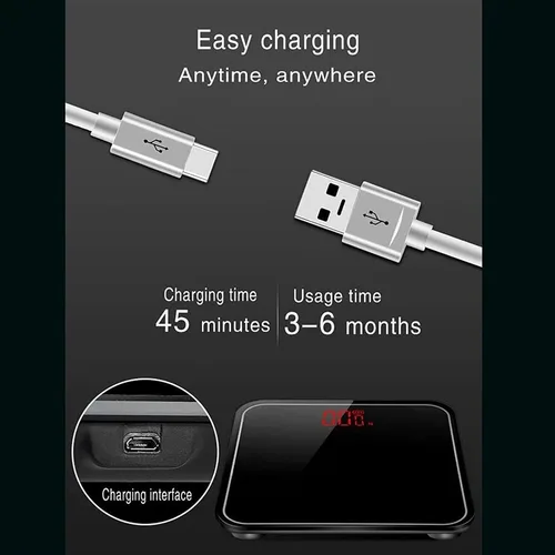 Vista 9 de Báscula de peso corporal con tecnología Step-On, plataforma de vidrio templado con pantalla LCD retroiluminada, báscula de baño digital de alta