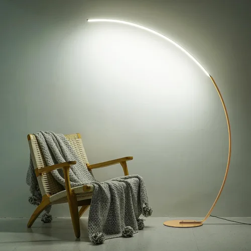 Vista 10 de NUÜR Moderna lámpara de pie LED de 5 anillos, lámpara de pie circular artística de 43.3 pulgadas, luz de acento escultural regulable sin escalones
