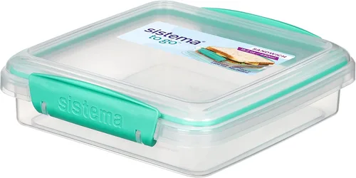 Vista 4 de Sistema To Go Collection Sandwich Box Contenedor de almacenamiento de alimentos, 15.2 onzas, azul