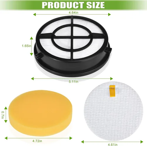 Vista 6 de Filtro de repuesto 27909 1650 compatible con borrador de pelo de mascotas Bissell Turbo Pro/Plus Febreze 27909 1650 1650A 2281 2475 2790 2817 vacío