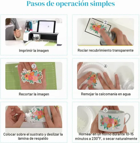 Vista 2 de A-SUB Waterslide - Papel adhesivo para impresora de inyección de tinta, 20