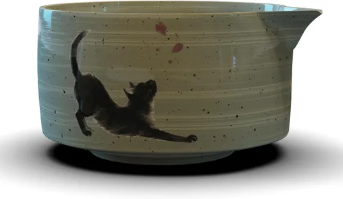 Vista 8 de Juego completo de 8 piezas de matcha – Kit de ceremonia de té matcha japonés con cuenco con estampado de gato, accesorios de bambú y herramientas