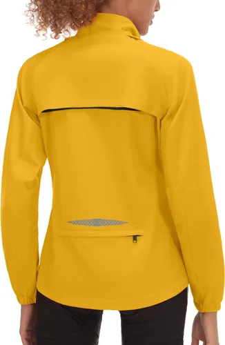 Vista 8 de Little Donkey Andy Chaqueta de ciclismo plegable para mujer, mangas Amarillo fluorescente