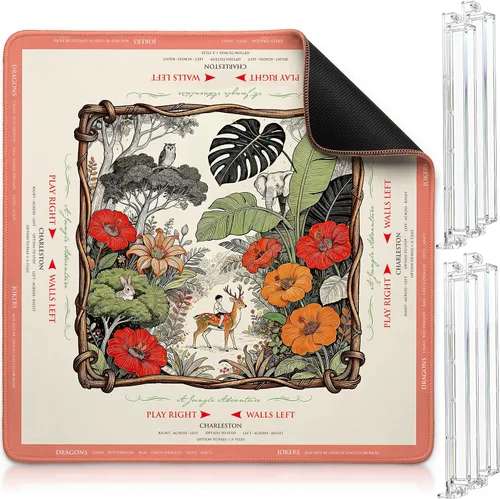 Vista 12 de American Mahjong Mat and Racks Set: 31.5" x 31.5" Neopreno impermeable Ciervo azul