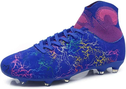 Vista 5 de Zapatos de fútbol unisex AG Cleats de entrenamiento atléticos antideslizantes y largos con tachuelas altas para jóvenes