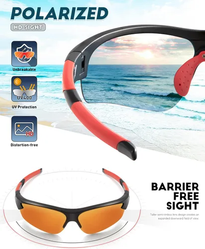 Vista 3 de ANYLUV Gafas de sol deportivas para hombres y mujeres, gafas de sol polarizadas ligeras mejoradas para hombre, protección UV para exteriores