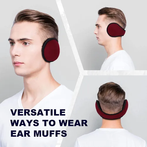 Vista 2 de Unisex Sherpa Fleece Lined Winter Earmuffs Ear Warmers