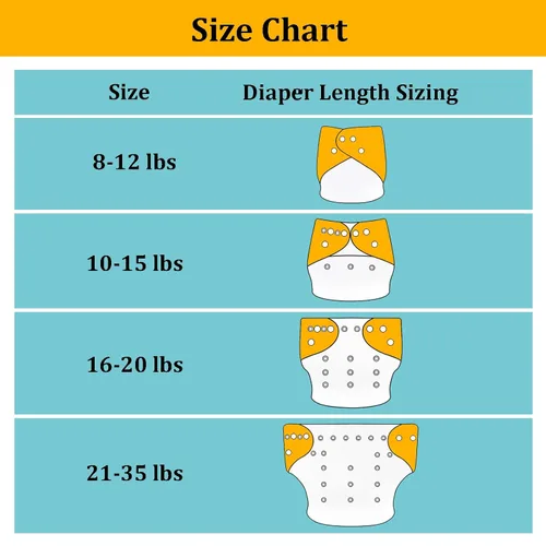 Vista 3 de babygoal Pañales de tela reutilizables, paquete de 6 + 6 piezas de microfibra + 16 piezas de rayón de insertos de bambú, tamaño único, fundas