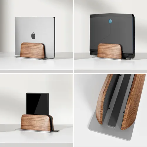 Vista 6 de UPERGO Soporte vertical para computadora portátil, soporte para computadora portátil para acoplar MacBook, MacBook Pro y otras computadoras