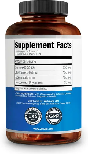 Vista 2 de VITASEI Prostabionic Advanced Prostabionic Suplemento de próstata – 60 cápsulas (paquete de 1)