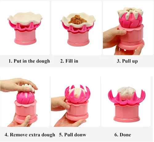 Vista 8 de Baozi Maker grande de 2.36 pulgadas, moldes de bola de masa de plástico, molde para hacer bollos DIY pastel de pastelería herramienta rellena al