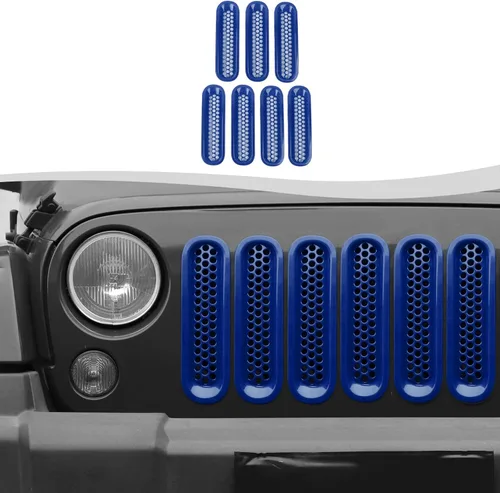 Vista 17 de Rejilla de malla con clip para Jeep Wrangler JK JKU 2007-2018 (negro mate)