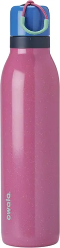 Vista 10 de Botella de agua aislada con tapa Twist de acero inoxidable Owala FreeSip con pajita para deportes y viajes, sin BPA, 24 onzas, Angel Food Cake