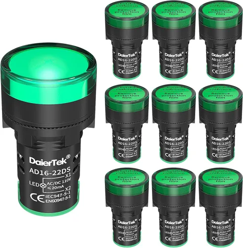 Vista 9 de DaierTek Luz Indicadora LED de 1/4" 12 Voltios 6mm 12V Lámpara Piloto Roja IP67 Impermeable Material de Aluminio Metal Bisel Negro Marino con Cables