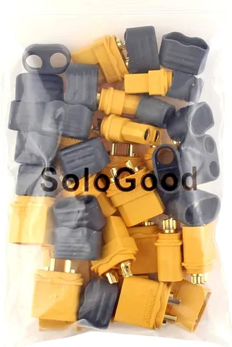 Vista 6 de Amass - 10 pares de conectores de bala XT60H actualizado de XT60 funda hembra y macho chapado en oro para piezas RC