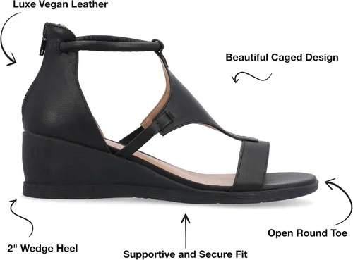 Vista 2 de Journee Collection Sandalias con cremallera y tacón trasero para mujer