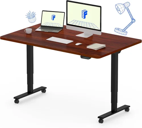Vista 27 de FLEXISPOT E6 MAX - Escritorio de pie de bambú de doble motor de 48 x 24 pulgadas, 3 etapas, capacidad de peso de 330 libras, escritorio de altura