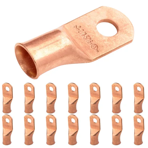 Vista 237 de SELTERM - 5 terminales de anillo resistentes para cable de batería, calibre 1/0 AWG, pernos de 1/2 pulgadas, terminales de calibre 0, ojales