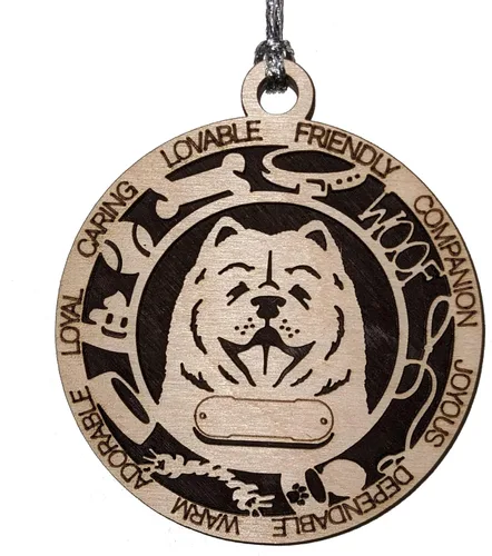 Vista 50 de Adorno de Navidad personalizado para perro Cavalier King Charles Spaniel, redondo de 3 pulgadas, madera cortada con láser de 2 capas, nombre y texto