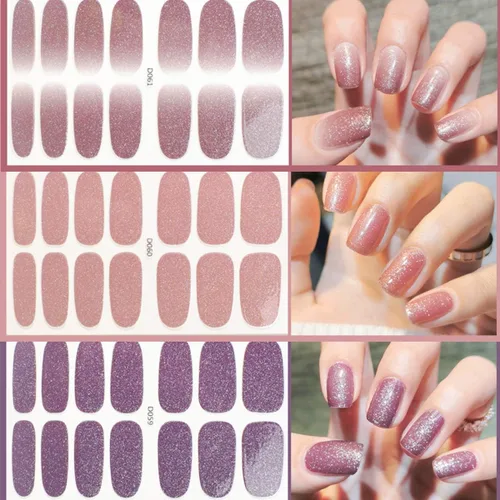 Vista 3 de Regalos para el Día de la Madre, 8 hojas de calcomanías elegantes de esmalte de uñas y 3 piezas de lima de uñas, tiras autoadhesivas para arte