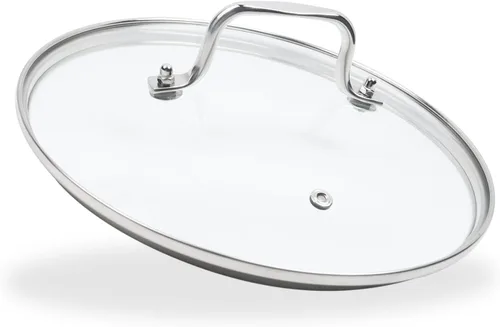 Vista 13 de Tapa de olla de vidrio transparente de 8 pulgadas para funda de repuesto para sartén Con mango de puente de arco de acero inoxidable plateado