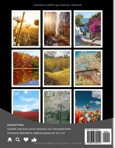 Vista 2 de VIER JAHRESZEITEN Fotobuch Frisches und warmes Wetter in der Natur für jeden, der Dekoration liebt 40+ Seiten hochwertige Bilder zur Entspannung