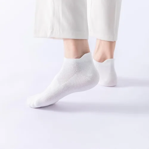 Vista 3 de Calcetines de tobillo para mujer, calcetines atléticos de corte bajo con lengüeta, 6 pares