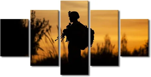 Vista 19 de Arte de pared para sala de estar, imágenes de la bandera estadounidense, impresión en lienzo, arte de pared militar de Estados Unidos de la Segunda