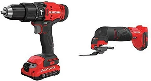 Vista 4 de CRAFTSMAN V20 Kit de taladro de martillo inalámbrico con juego de brocas, óxido de oro, 14 piezas (CMCD711C2 y CM2214)