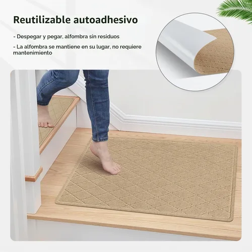 Vista 4 de Stair Treads for Wooden Steps Indoor, KOOTETA 1 Pack 20" X 32" Non Slip