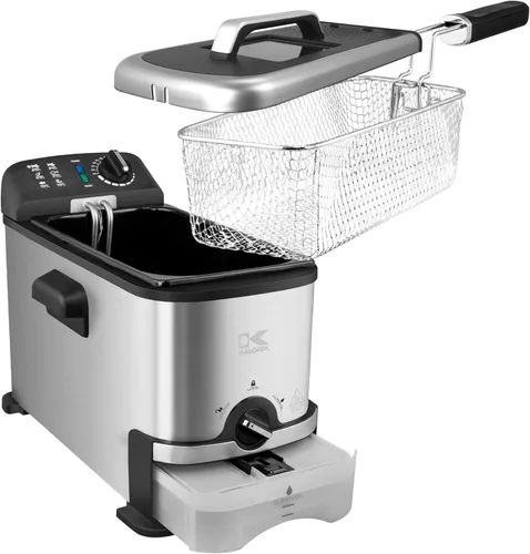 Vista 3 de Kalorik Freidora profunda con filtración de aceite, con control de temperatura ajustable, cesta apta para lavavajillas y ventana de fácil visión