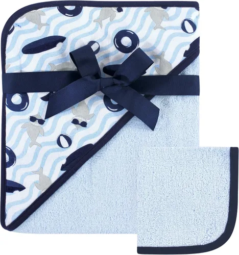 Vista 3 de Hudson Baby Toalla y toallita unisex con capucha de algodón para bebé, Woodland, talla única Bosque