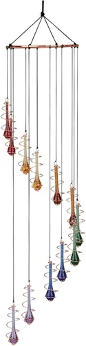 Vista 7 de Red Carpet Studios Windchimes - Campanilla de viento móvil en espiral de mariposa, 30 pulgadas de largo, color azul