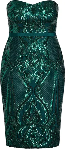 Vista 5 de City Chic Womens City Chic Plus Size Dress Sequin Sofia Ff