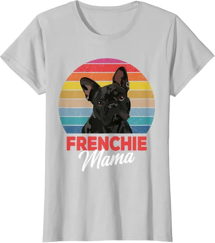 Vista 25 de Frenchie Mama - Camiseta divertida de regalo para niñas y perros Bulldog Francés, Negro, S