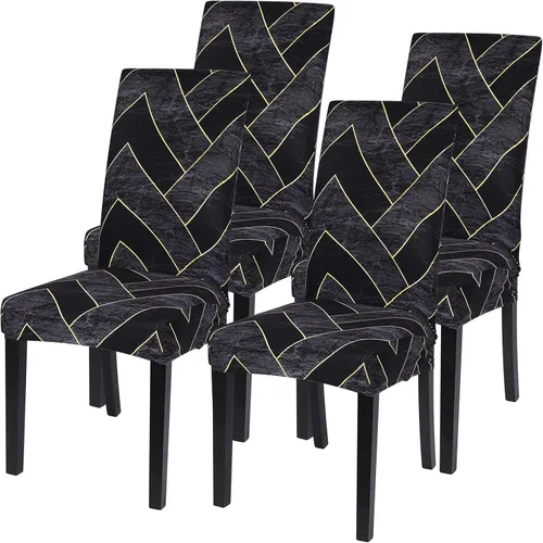 Vista 76 de SearchI Juego de 2 fundas elásticas para sillas Parsons de comedor, fundas elásticas con estampado de elastano, extraíbles, lavables, fundas