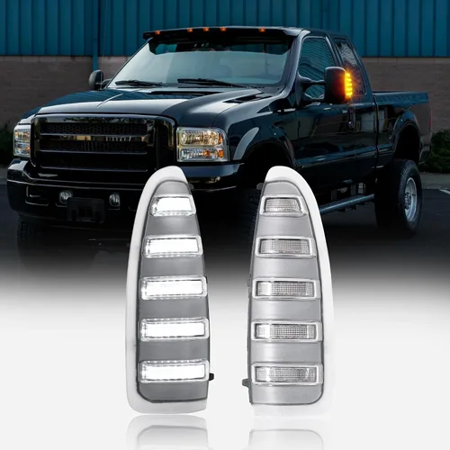 Vista 13 de Luz intermitente LED para espejo lateral compatible con Expedition Navigator 2003 2004 2005 2006, señales de giro secuenciales dinámicas ámbar, kit
