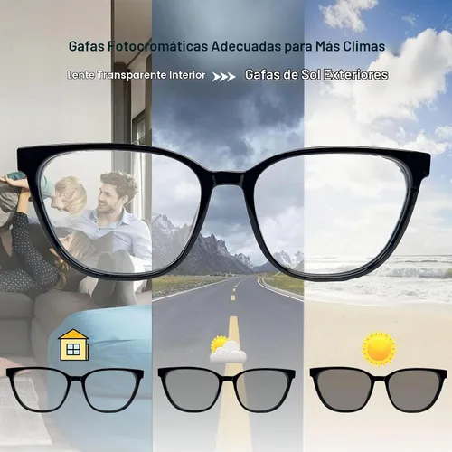 Vista 7 de Lentes inteligentes con lentes fotocromáticas para hombres y mujeres, con traducción de inteligencia artificial, con traductor, 164 idiomas, IP67
