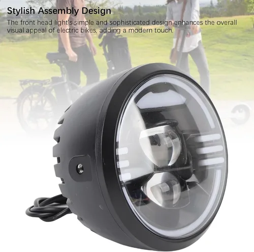 Vista 3 de SUNGOOYUE Faro eléctrico para bicicleta, luz frontal LED brillante iluminación para conducción nocturna ABS vivienda fácil instalación kit