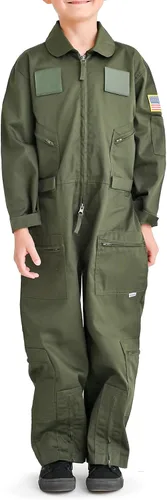 Vista 2 de Trendy Apparel Shop Uniforme de piloto estadounidense para niños con parche de gancho y bucle