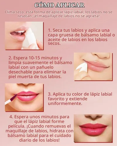 Vista 4 de Lápiz labial líquido mate para mujeres - 2 unidades, rosa nude y rojo vino, tinte labial altamente pigmentado, brillo labial mate aterciopelado