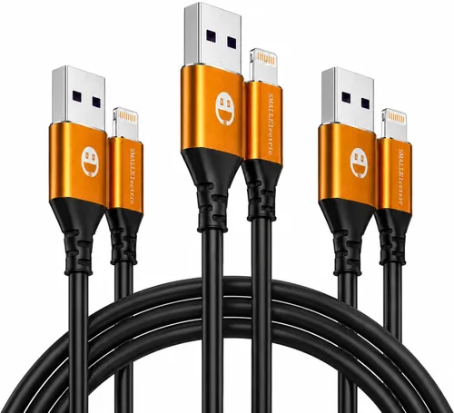 Vista 10 de SMALLElectric Paquete de 3 cargadores MFi para iPhone de 1 pie de cable Lightning corto Cable Lightning corto de 1 pie con certificación MFi