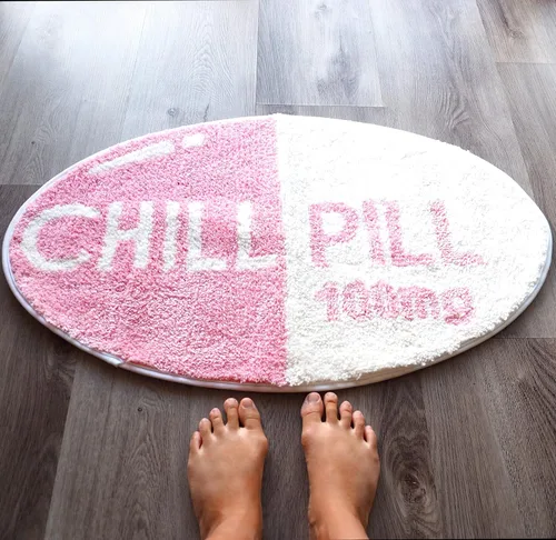 Vista 9 de Evovee Alfombra de baño con pastillas, divertida y divertida, bonita decoración de baño, alfombra de ducha para dormitorio, estética, divertida