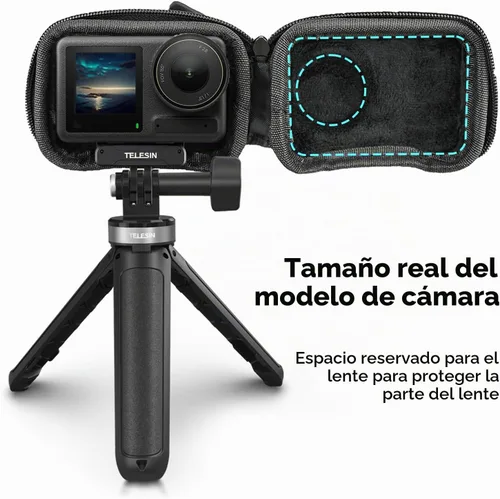 Vista 5 de TELESIN Mini estuche protector de lente para DJI Action 5 Pro Action 4 Action 3 Insta 360 Ace Insta360 Ace Ace Pro Accesorios, Mini bolsa protectora