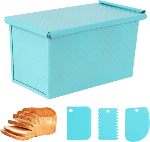 Vista 14 de Pullman - Molde para pan con tapa, acero aluminizado, 13 x 5 pulgadas Dorado