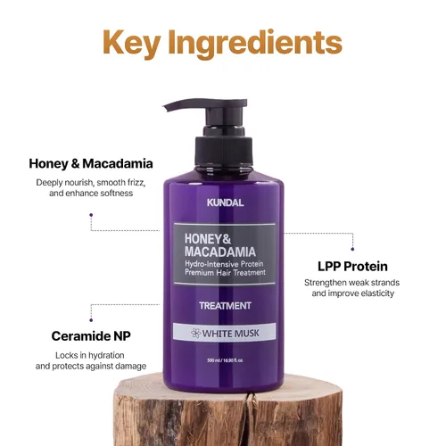Vista 7 de KUNDAL Honey & Macadamia - Juego de regalo de champú y acondicionador coreano para el cuidado del cabello, edición limitada, vainilla ámbar, 10.14